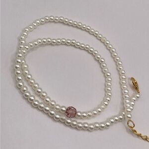 Elegant Pearl with Deep Space Single Bead Necklace with Gold Clasp